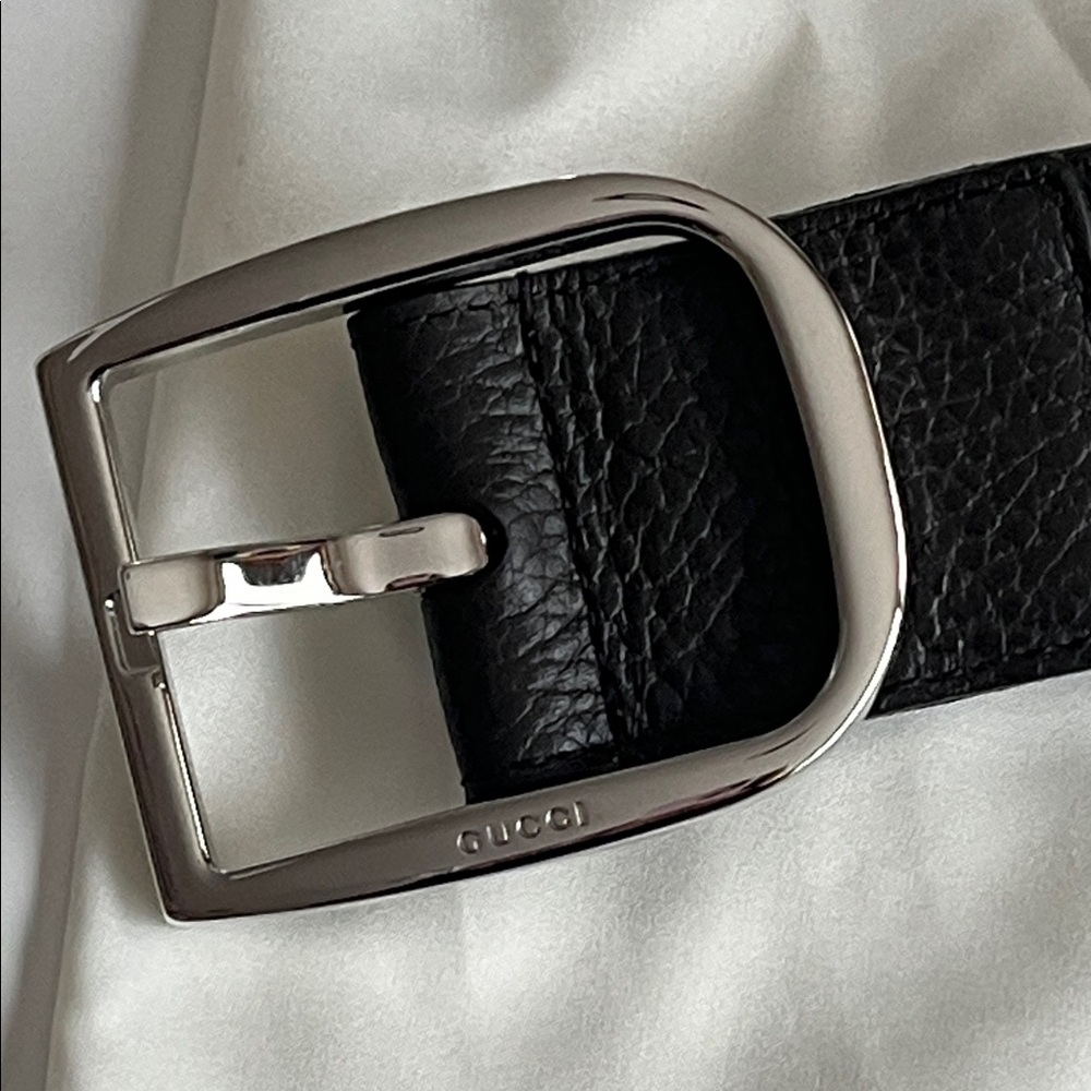 Brand New! Gucci Unisex GG Leather/Canvas Belt - Picture 6 of 9